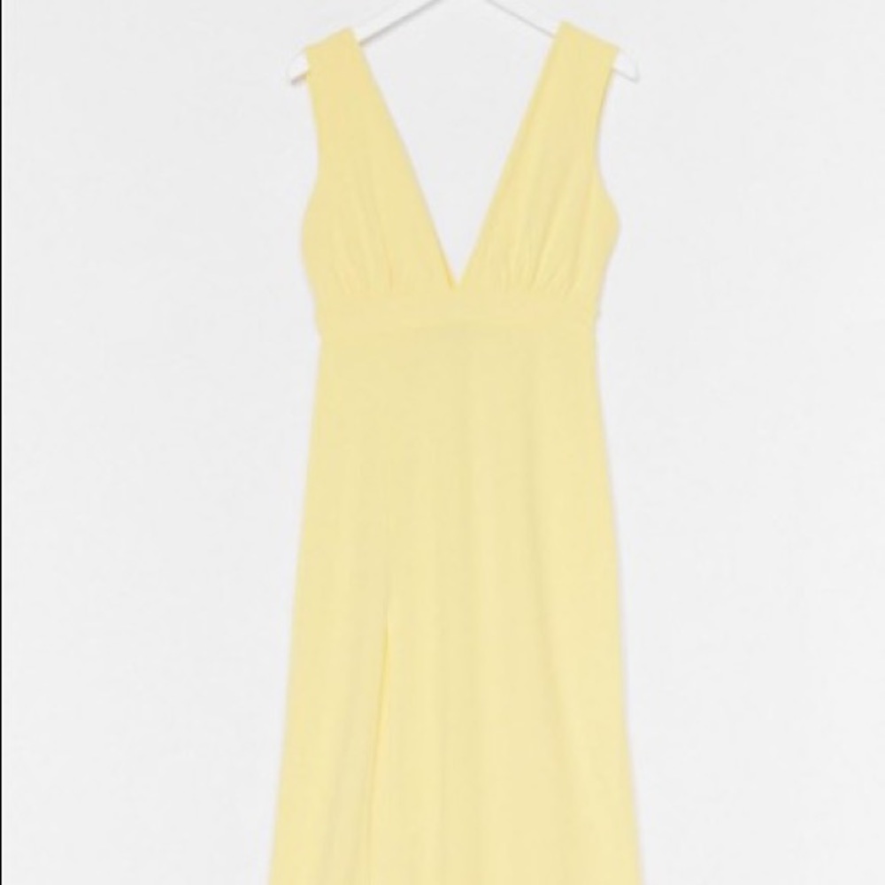 Nasty Gal Plunging V-Neckline Midi Dress with Slit